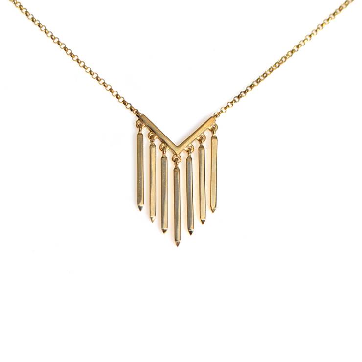 V - Dangling 7 Bar Necklace