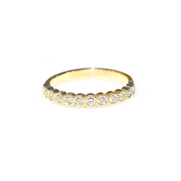 Beaded Bezel Ring